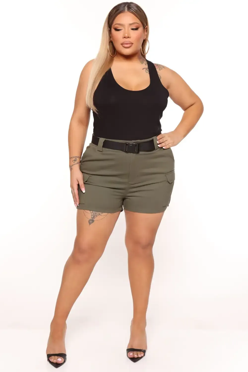 Buckle Up Cargo Shorts - Olive