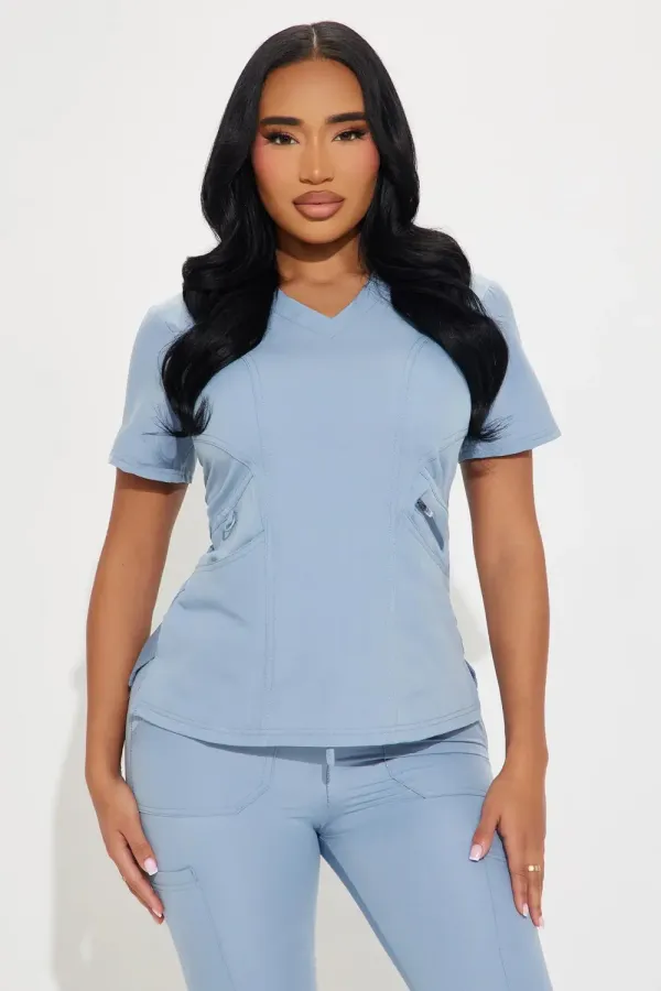 Under Pressure 4 Way Stretch Uniform Scrub Jogger Set - Slate Blue