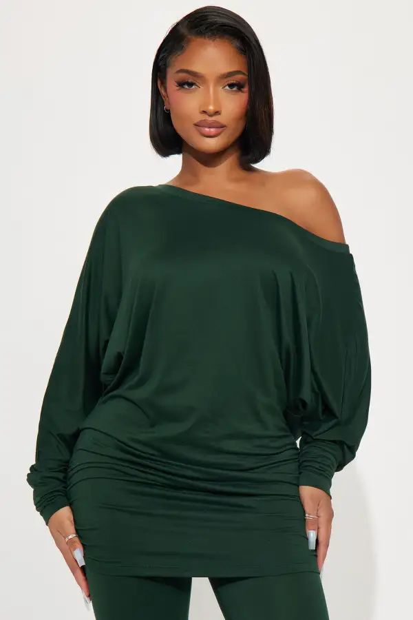 Camila Off Shoulder Legging Set - Hunter