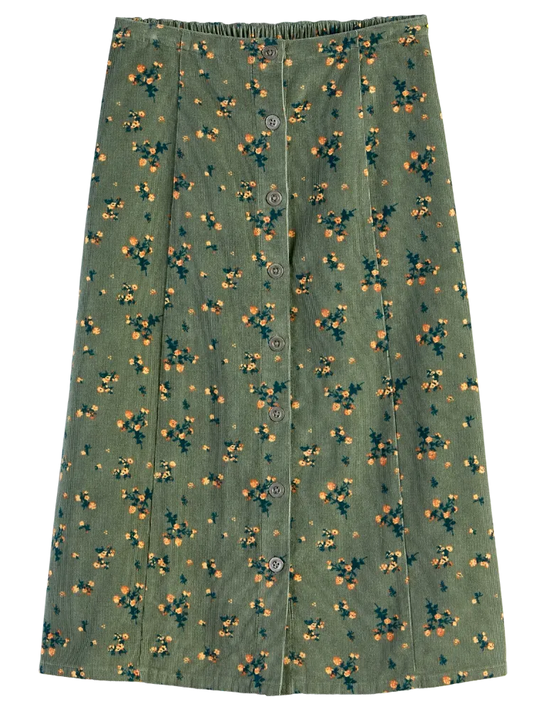 Classic Corduroy Midi Skirt