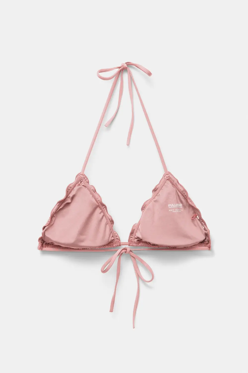 Ruffled triangle bikini top