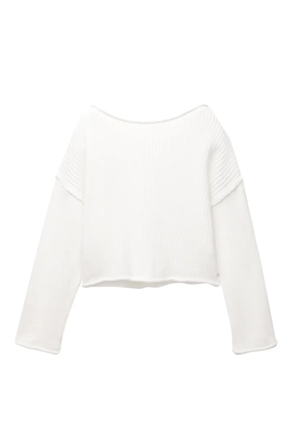 Jersey cropped canalé