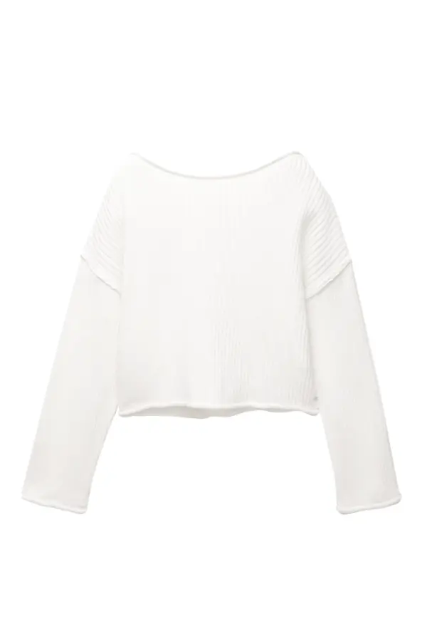 Jersey cropped canalé