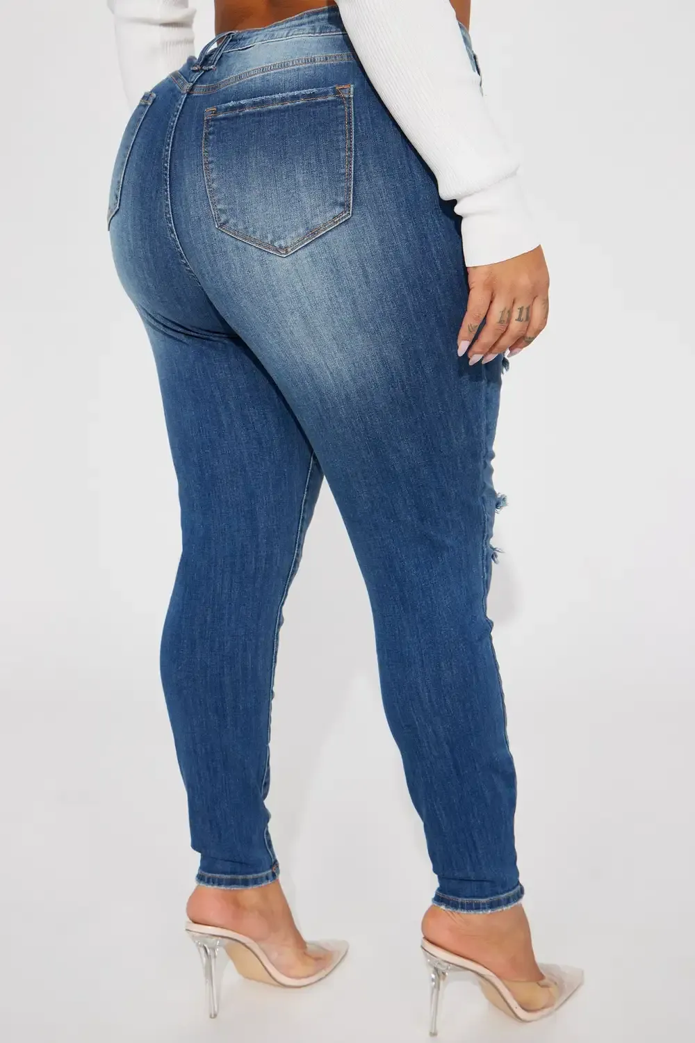 Dream Girl High Rise Skinny Jeans - Medium Blue Wash