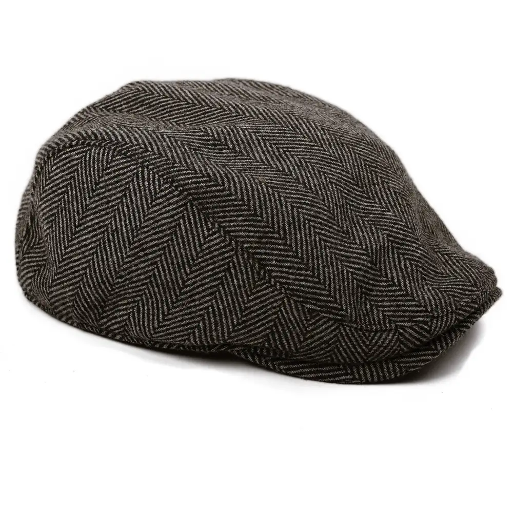 The Original Boston Scally Cap - Grey Herringbone