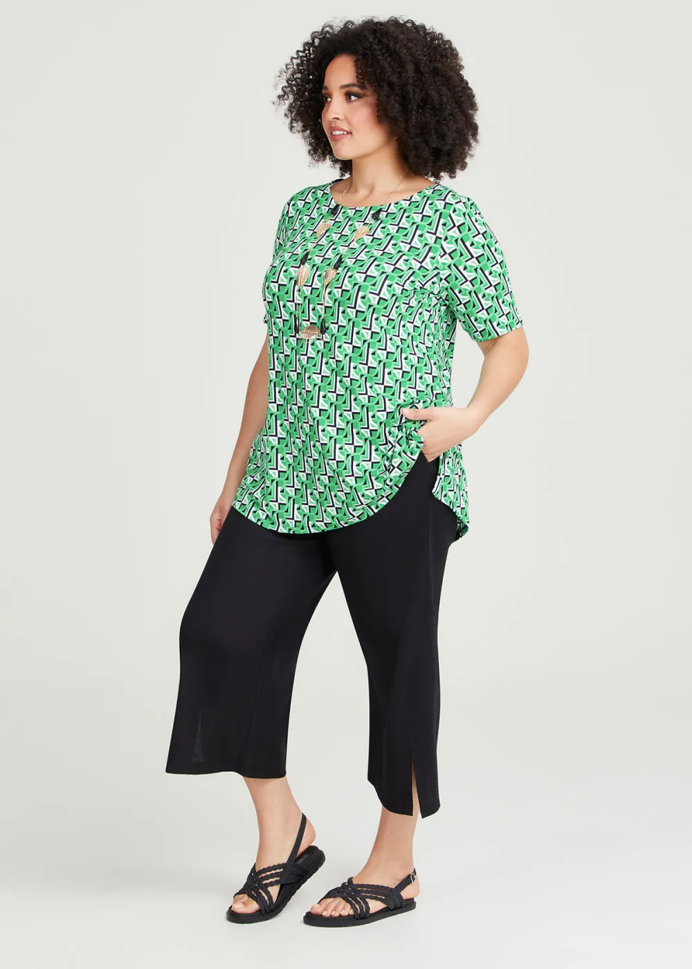 Stretch Linen Foundation Crop Pant