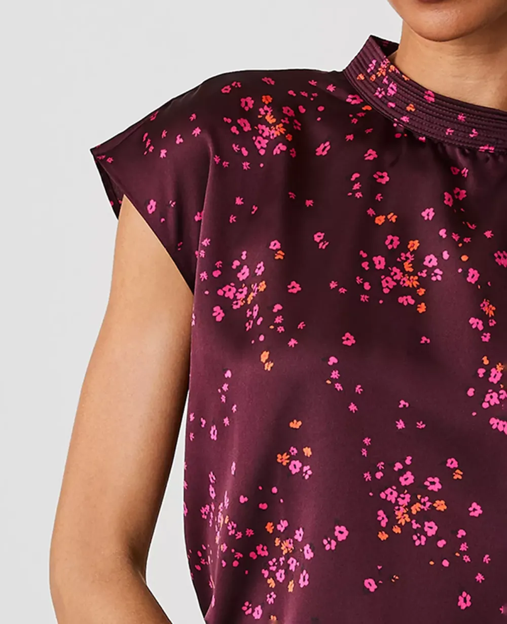 Floral Shoulder Button Top