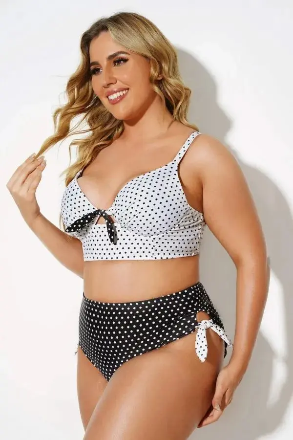 Black & White Dots Sexy Underwire Bikini Set