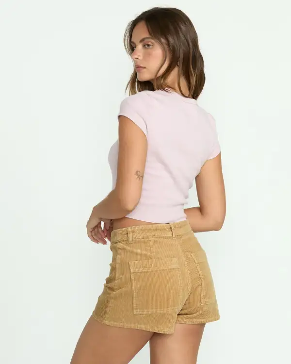 Free Fall Corduroy Shorts - Khaki