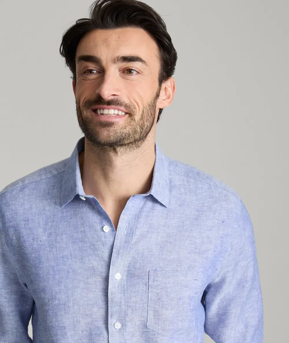Wrinkle-Resistant Linen Vin Santo Shirt