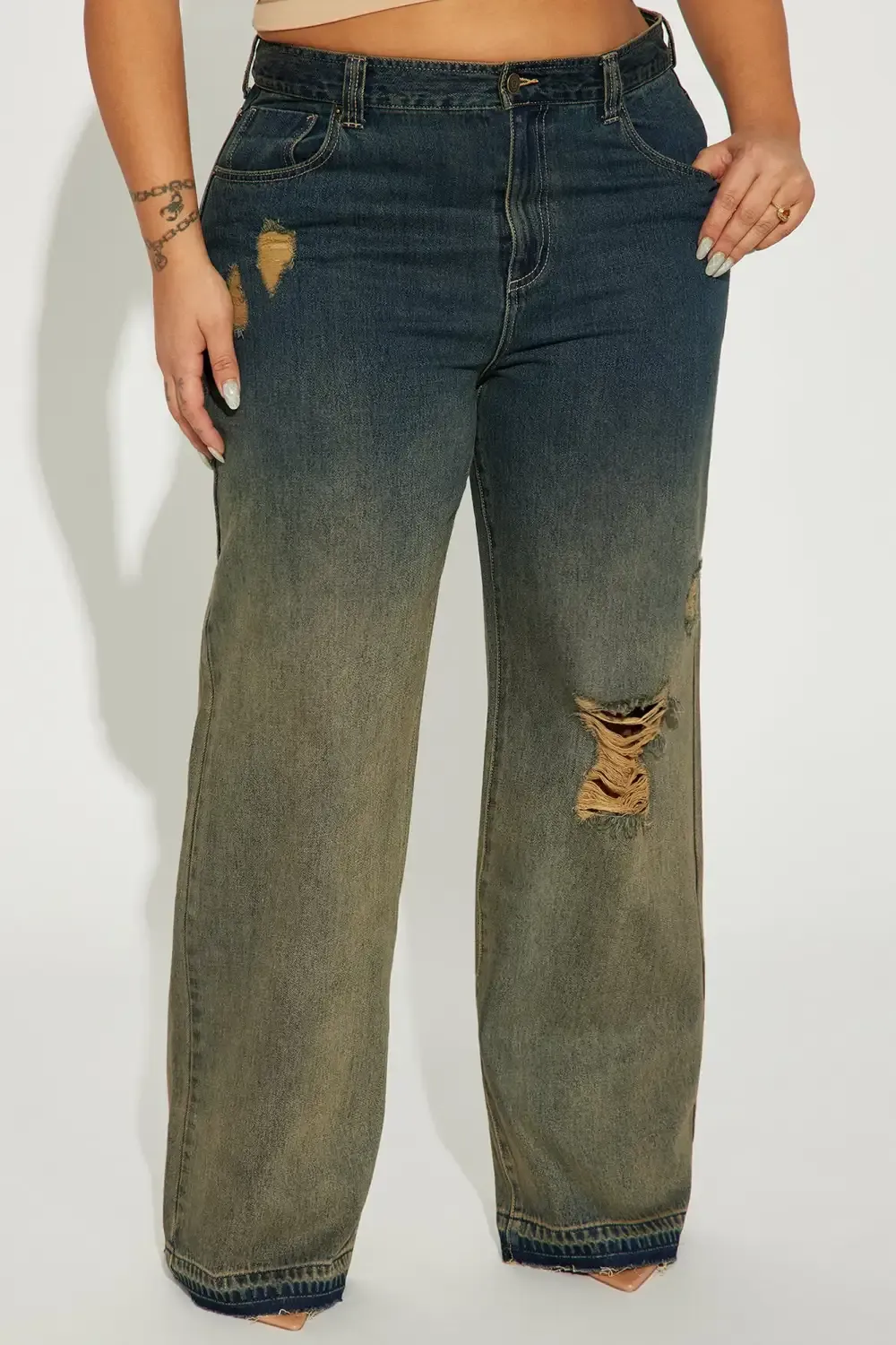 Westley Tinted Baggy Jeans - Dark Wash