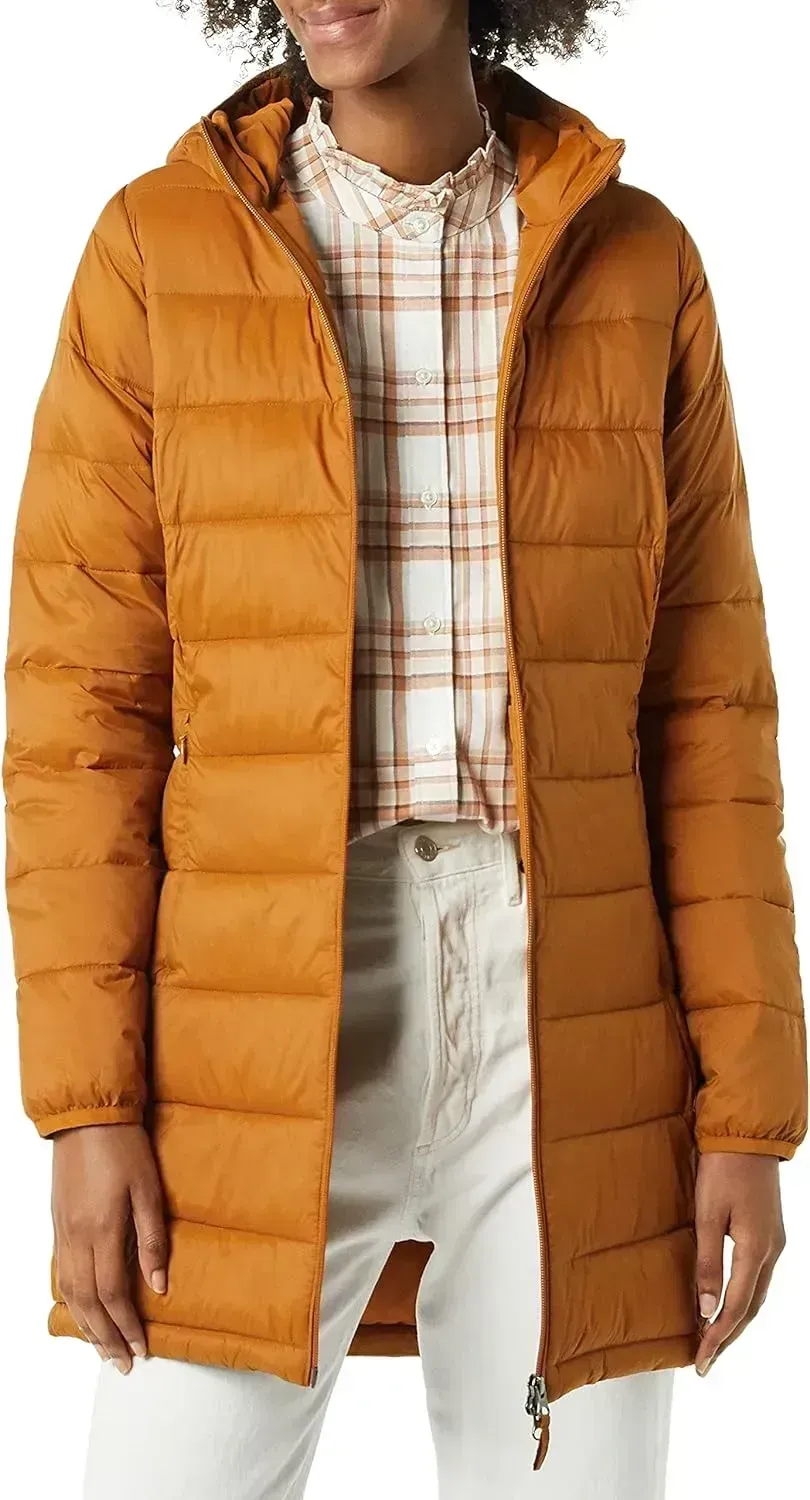Women's Lightweight Water-Resistant Hooded Puffer Coat (Available in Plus Size)