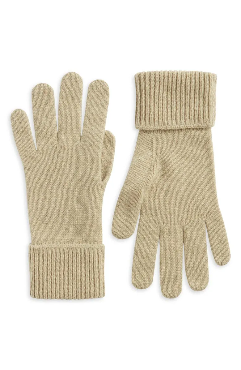 Equestrian Knight Design Embroidered Cashmere Blend Gloves
