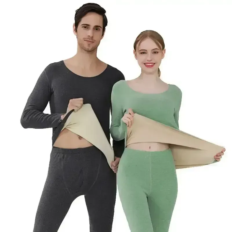 Winter Thermal Underwear Double Layer Warm Lingerie Suit