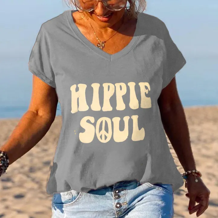 Simple Hippie Soul Short Sleeve Graphic Tees