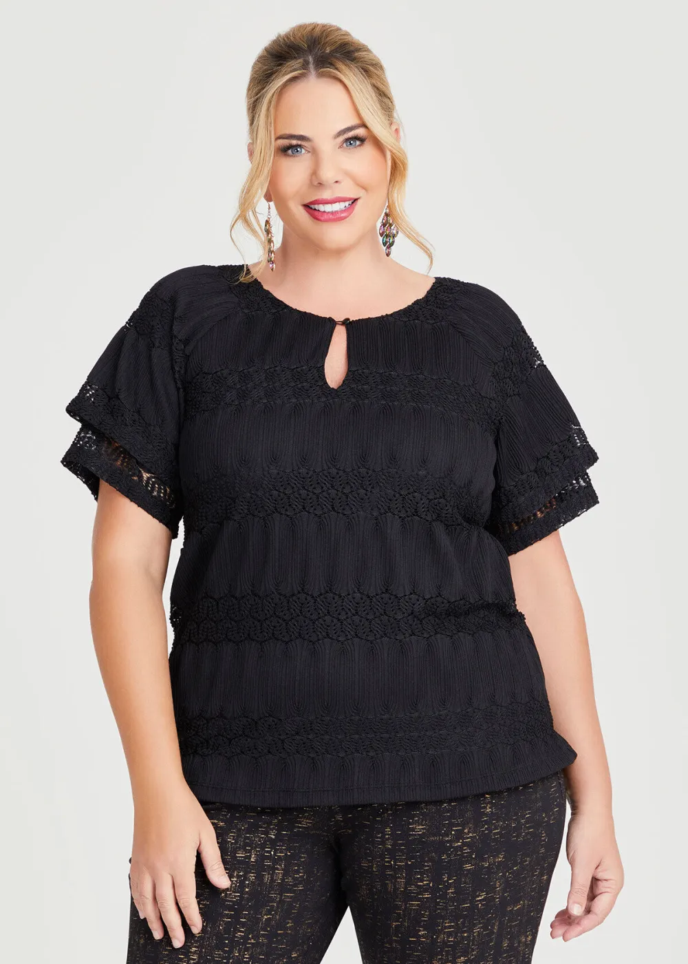 Vixen Lace Ruffle Top