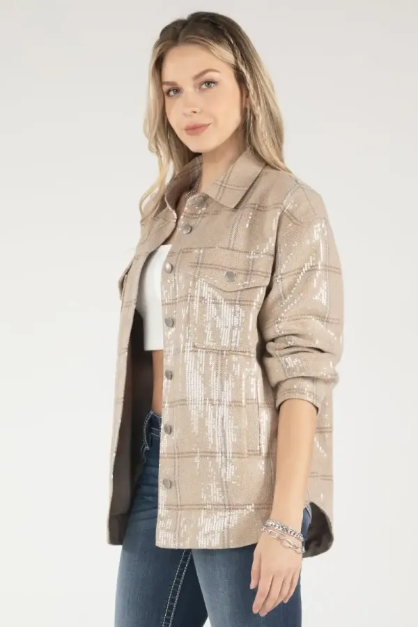 Sequin Plaid Shacket