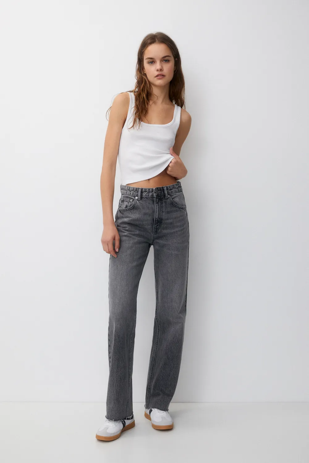 Jeans rectos tiro alto