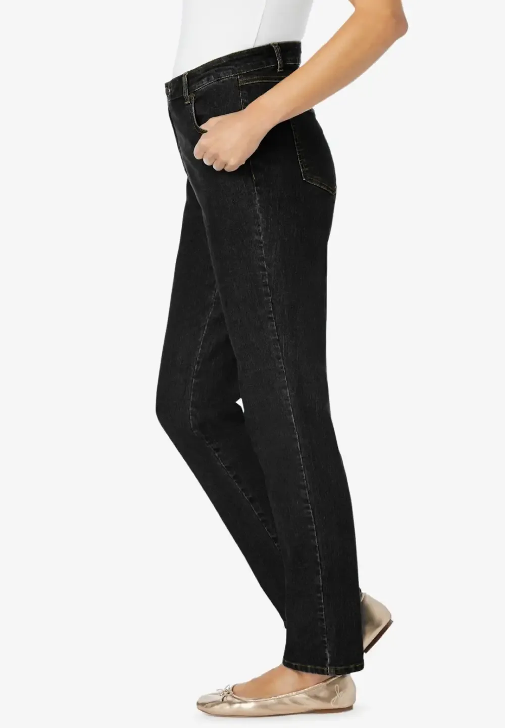 Straight-Leg Stretch Denim Jean