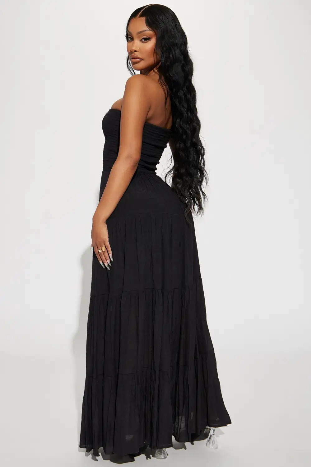 Almafi Coast Maxi Dress - Black