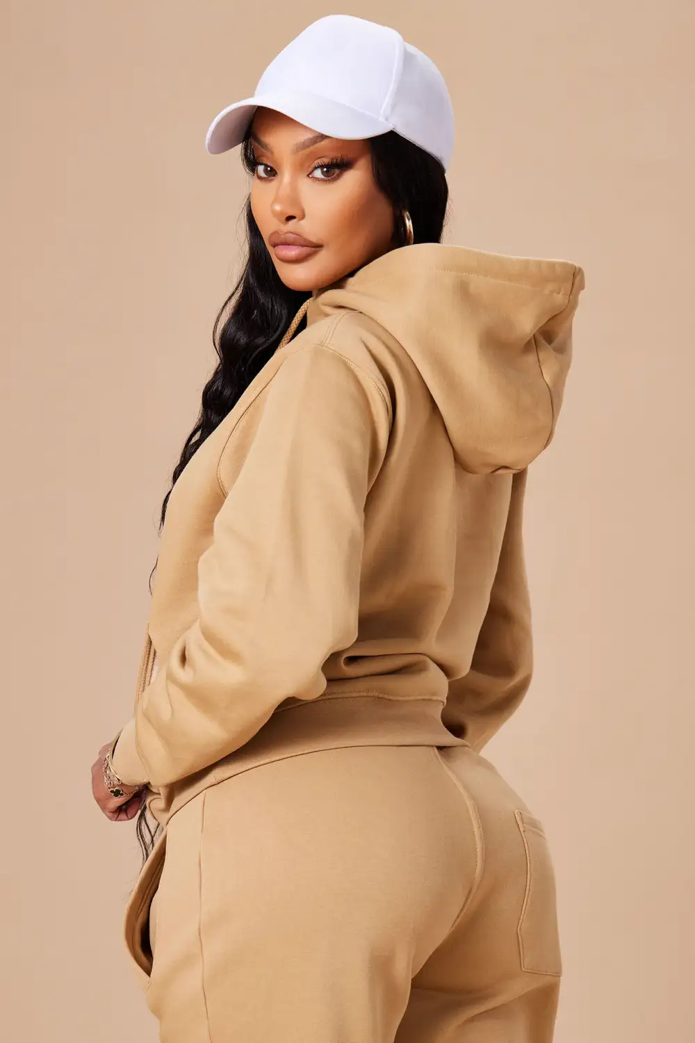 Stole Your Boyfriend's Oversized Hoodie - Nude