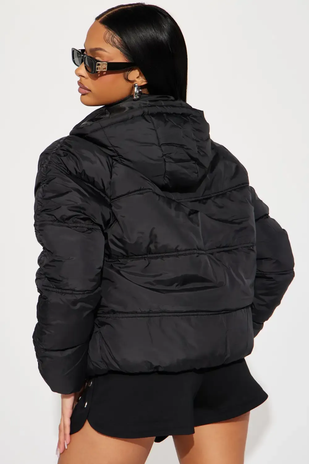 Snuggle Next To Me Puffer Jacket - Black