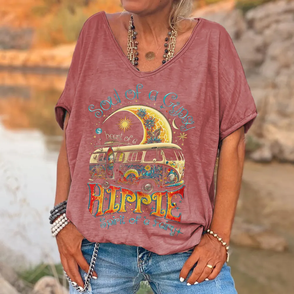Soul Of A Gypsy Hippie Print Women's T-shirt