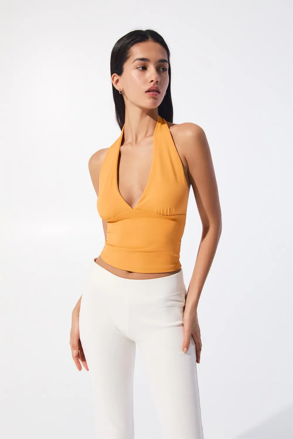 Open-back halter top