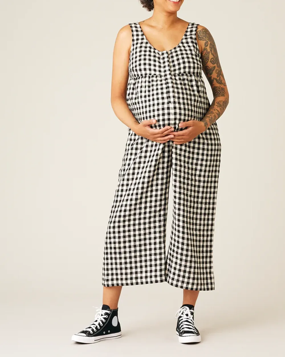 JUMPSUIT - BLACK AND WHITE GINGHAM