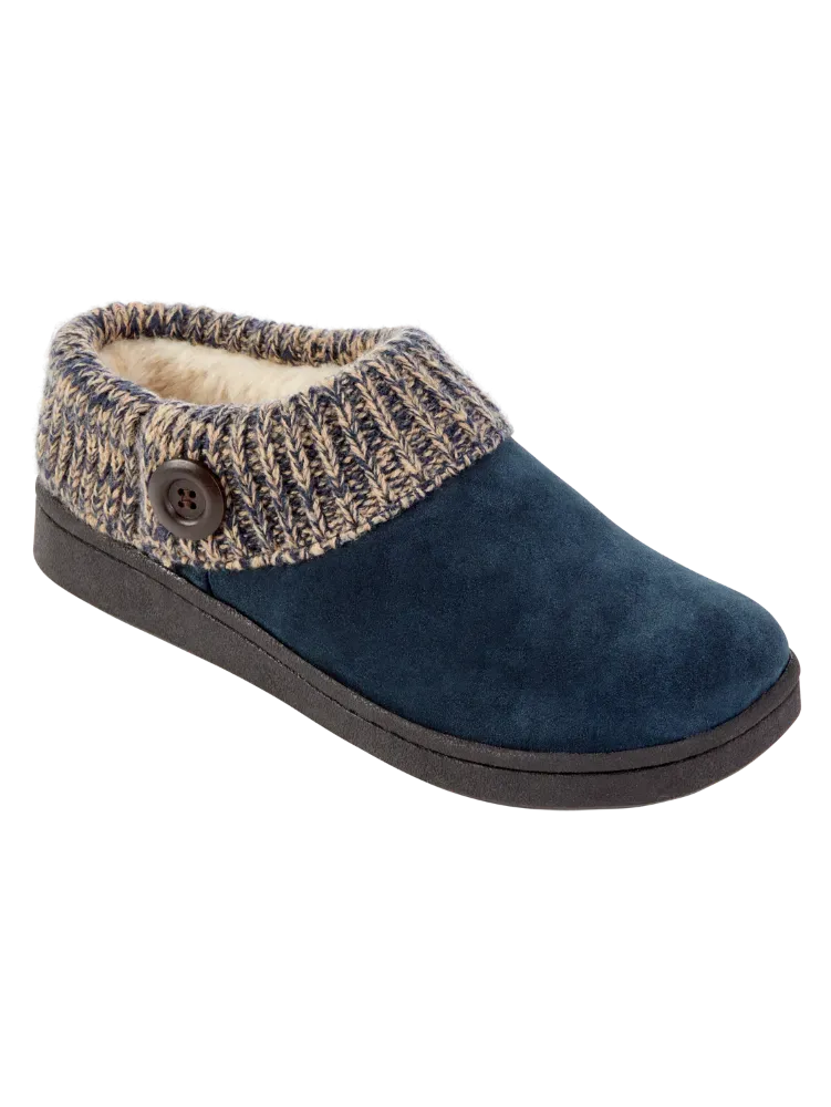 Women's Suede Slipper Clogs With Ragg Cuffs
