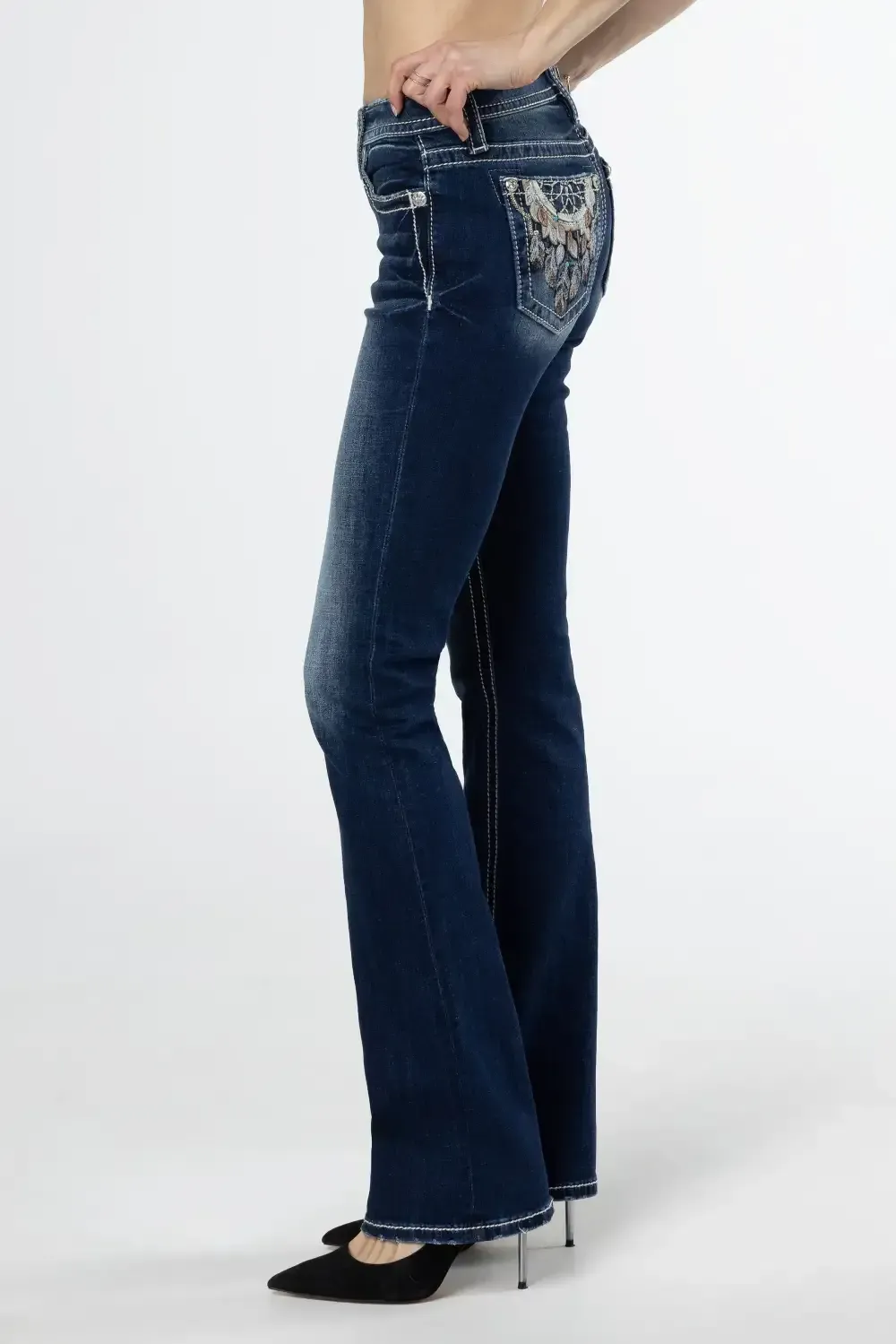 Hazel Feathers Bootcut Jeans