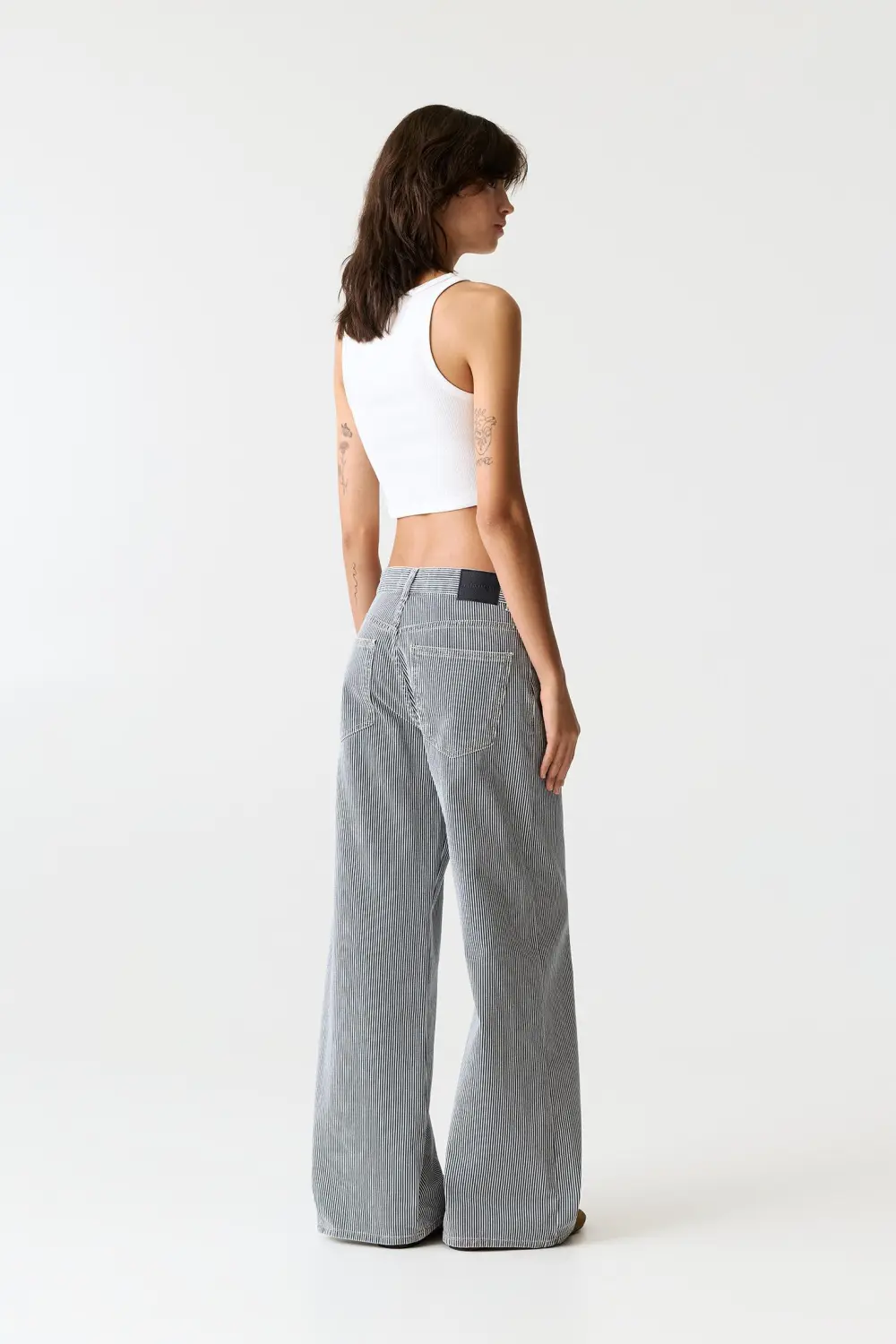 Jeans wide leg rayas