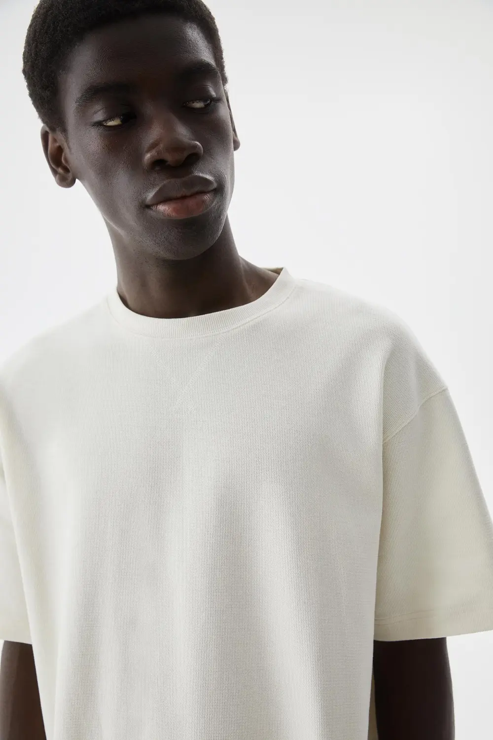 Basic short sleeve textured T-shirt
