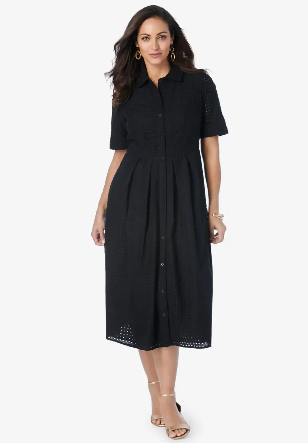 Eyelet Shirt Dress