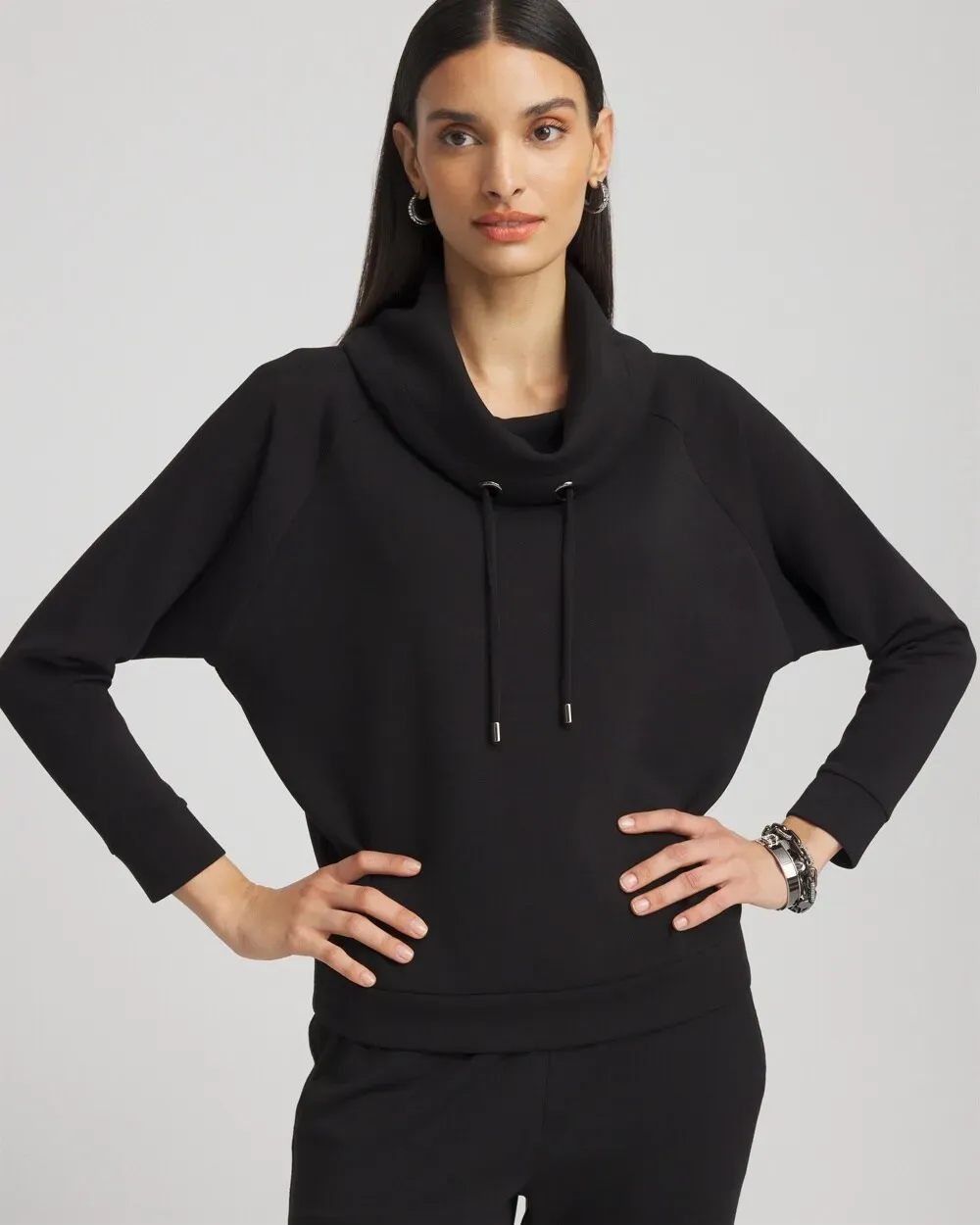 Zenergy® Scuba Cowl Neck Pullover Top