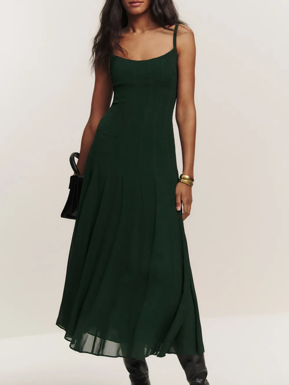 Floral Print Square Neck Midi Dress