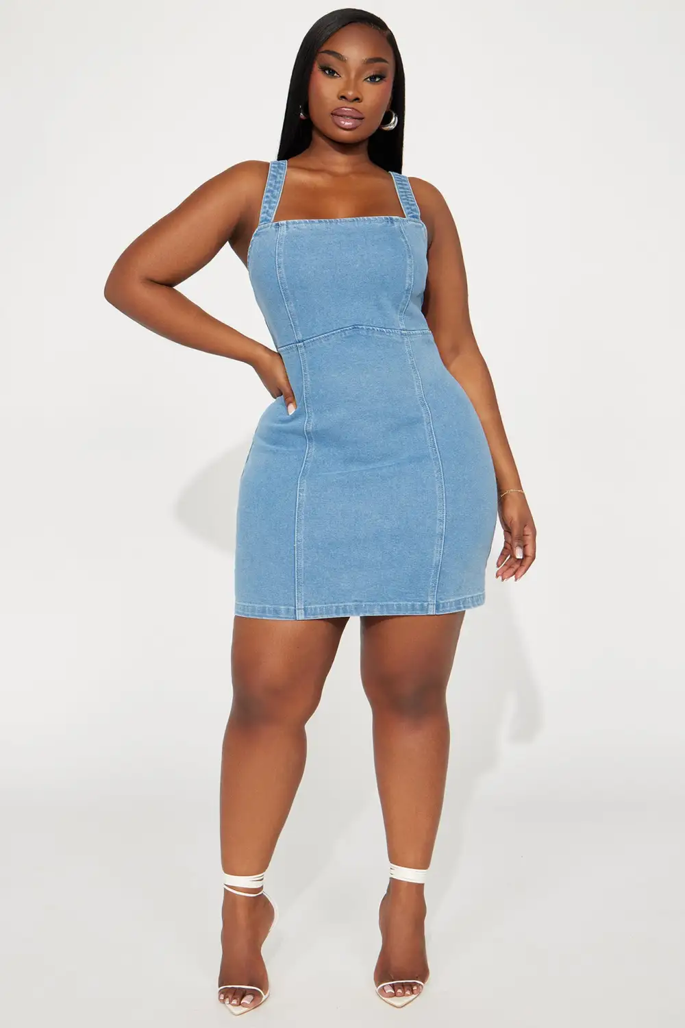 Tara Denim Mini Dress - Medium Wash