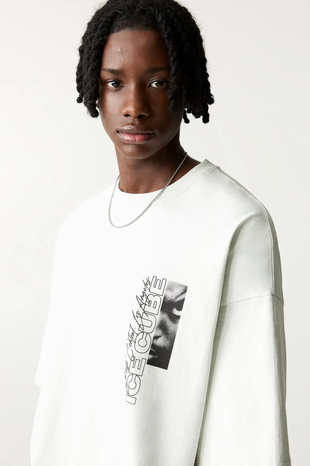 “Ice Cube” graphic white T-shirt