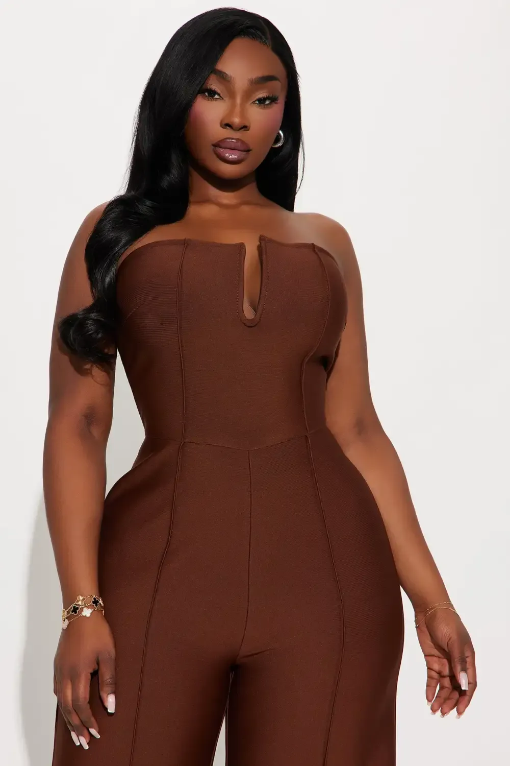 Someone To You Bandage Jumpsuit  - Chocolate