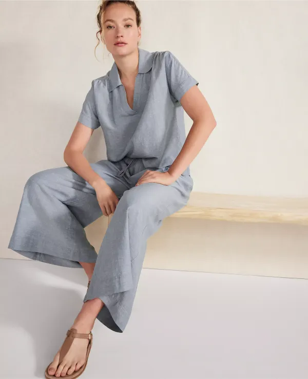 Haven Well Within Linen Blend Collared Shirt