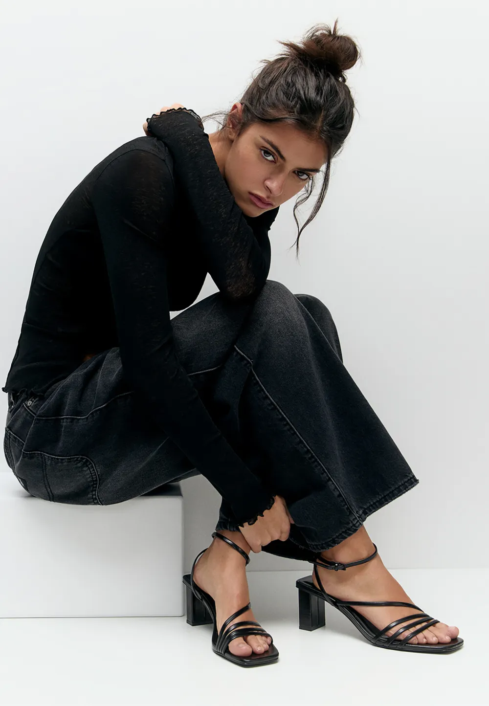 Sandalias tacón tiras