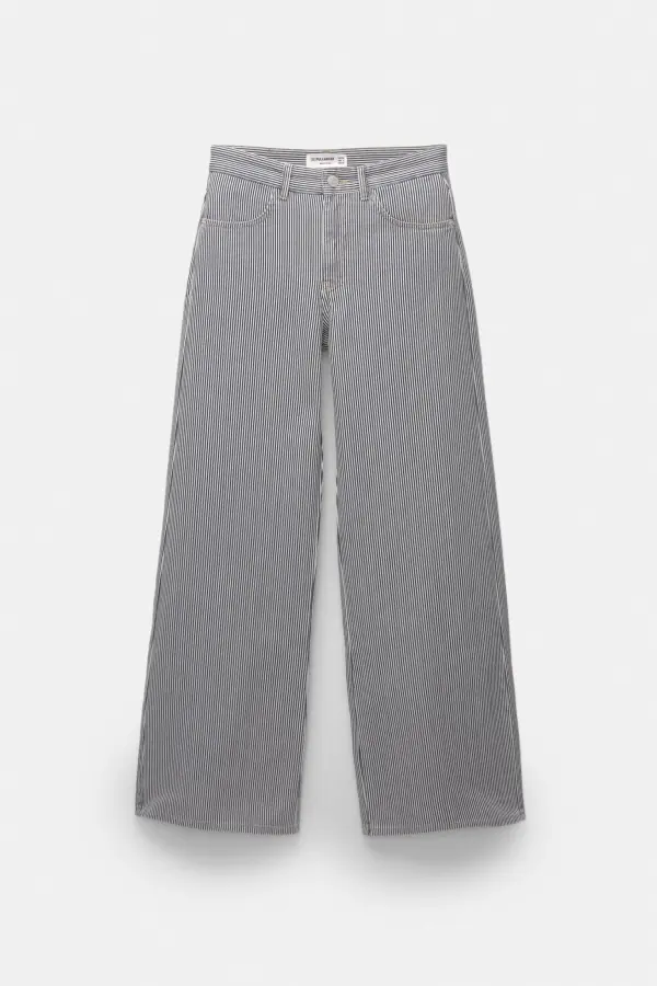 Jeans wide leg rayas