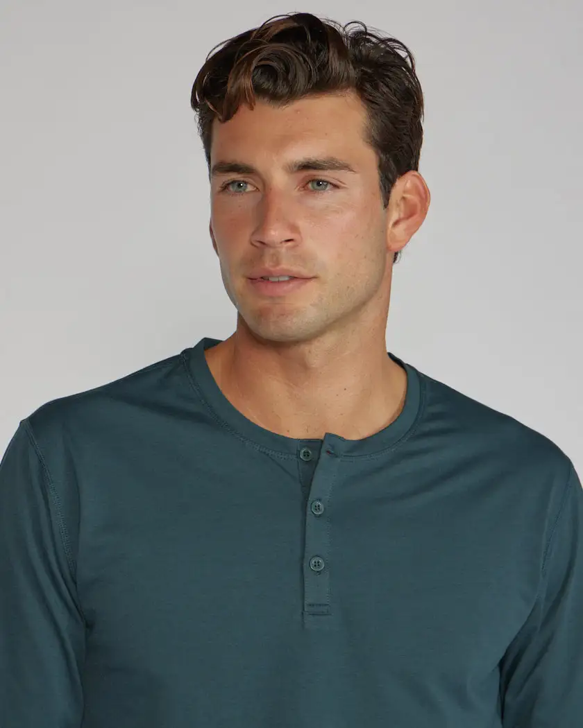 Henley Drop-Cut Long Sleeve: Bylt Signature