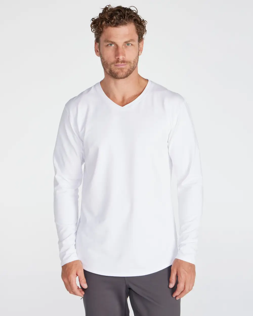 V-Neck Long Sleeve Drop-Cut: Lux