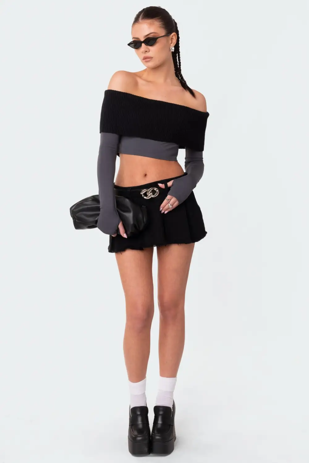 Alma Off Shoulder Half Knit Top