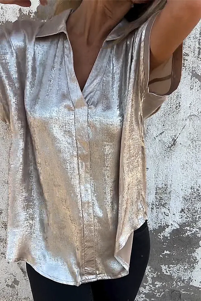 Women's silver hot casual loose shirt