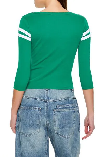 Striped 87 Graphic Cropped Tee