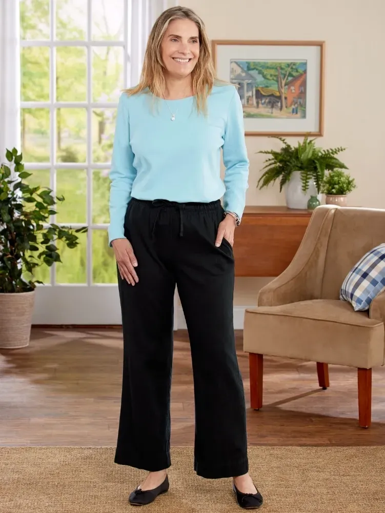 Women's Washable Linen Pull-On Drawstring Pants