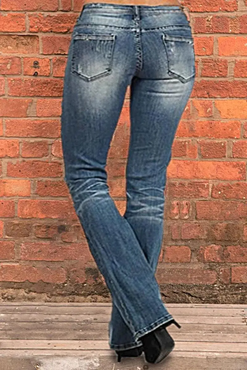 90s Vintage Distressed Low Waist Jeans