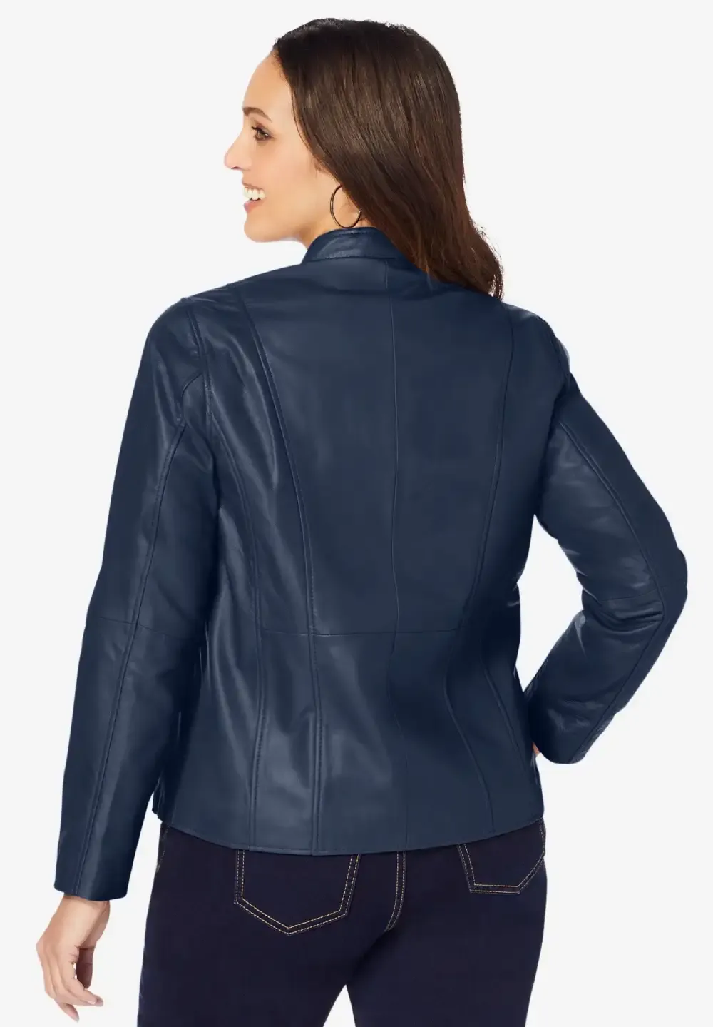 Zip Front Leather Jacket